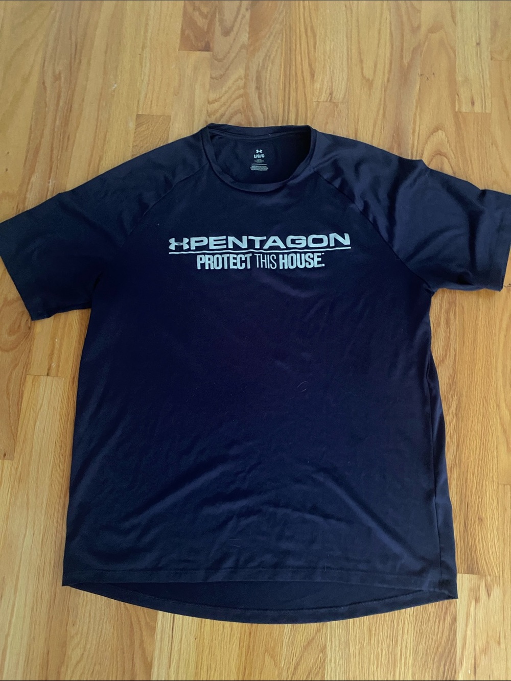 Under Armour Mens Large Navy Blue Pentagon "Protect This House" Tee